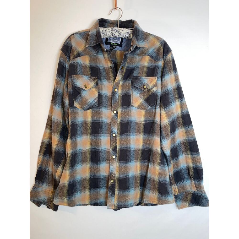 Guide's Choice Pro Elite Men's Pearl‎ Snap Shirt In Flannel - Size M- Size M